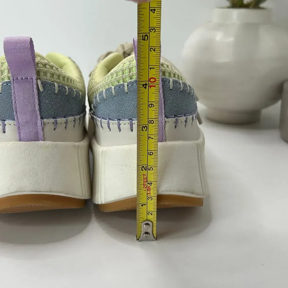 Nicole Miller Brita Platform Lace up Sneakers Multicolored Women 7.5 Light wear
